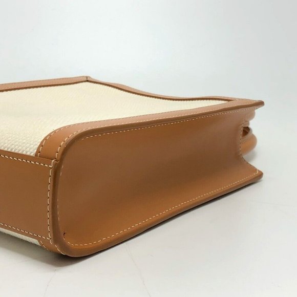 Authentic CELINE logo Vertical Cabas Mini 2WAY Shoulder Bag Canvas/Leather - Picture 7 of 9